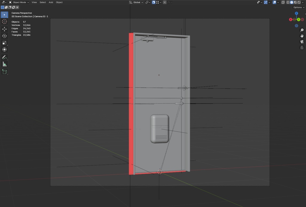 ローポリ_日本のアパート玄関戸
