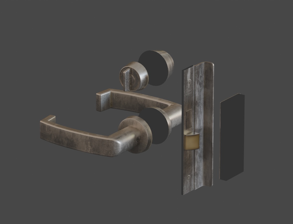 ローポリ_日本のアパート玄関戸