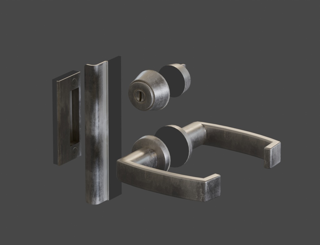 ローポリ_日本のアパート玄関戸