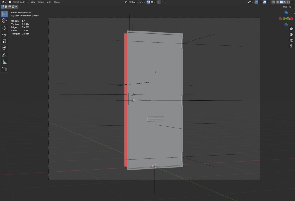 ローポリ_日本のアパート玄関戸