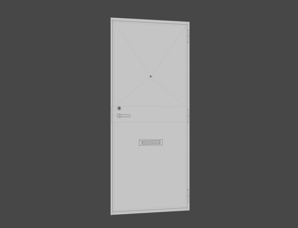 ローポリ_日本のアパート玄関戸