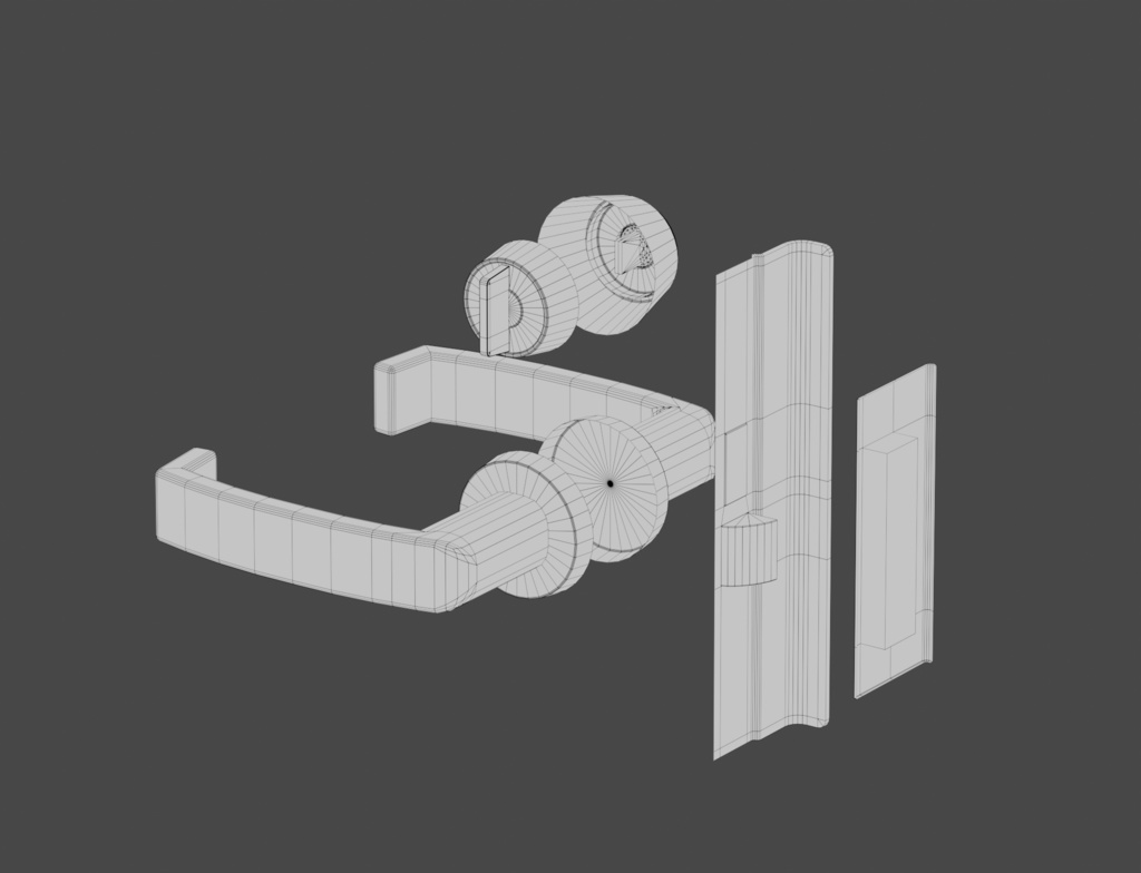 ローポリ_日本のアパート玄関戸