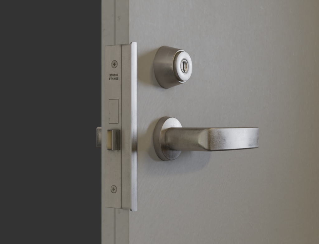 ローポリ_日本のアパート玄関戸