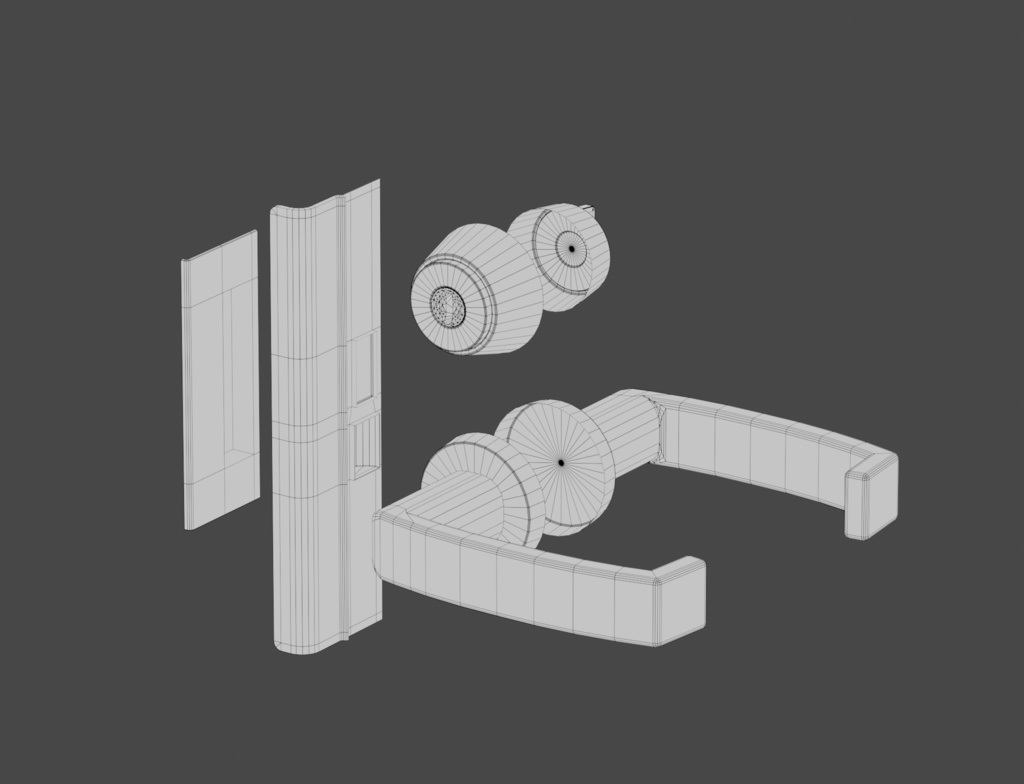 ローポリ_日本のアパート玄関戸