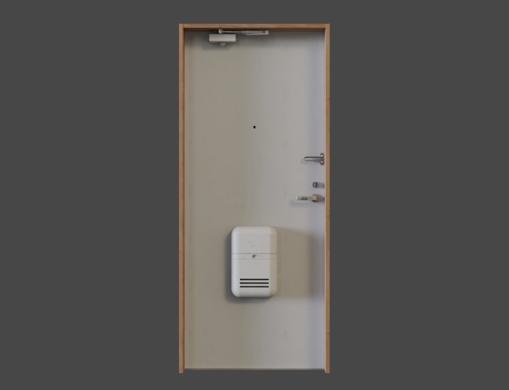 ローポリ_日本のアパート玄関戸