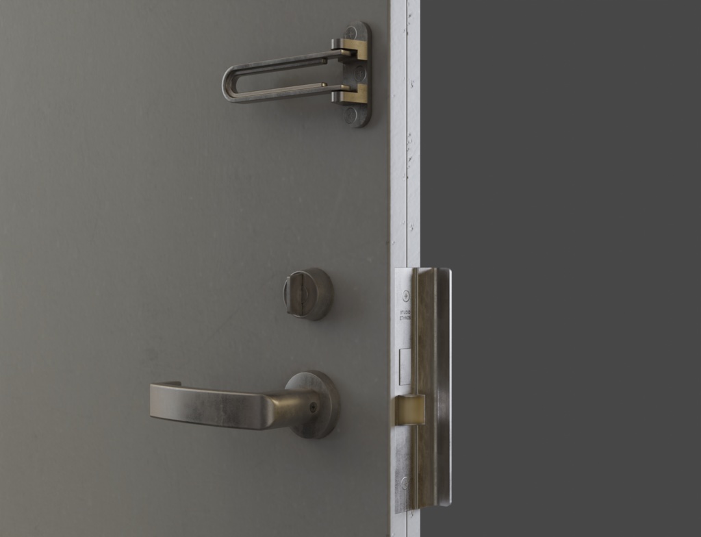 ローポリ_日本のアパート玄関戸