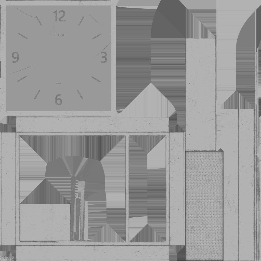 ローポリ_古い壁掛時計