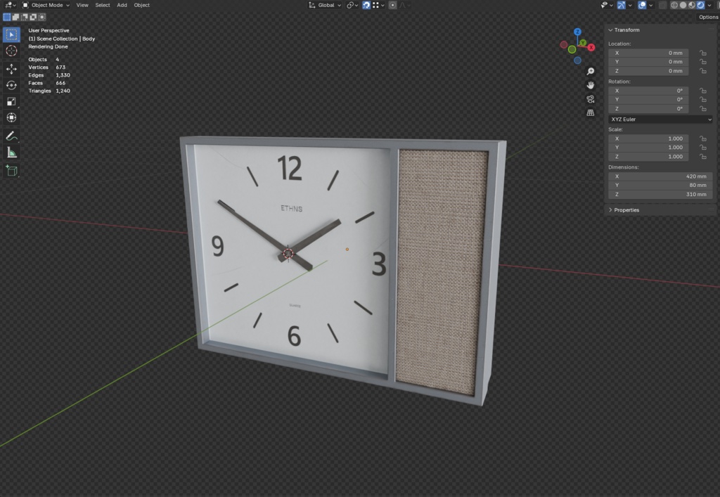 ローポリ_古い壁掛時計