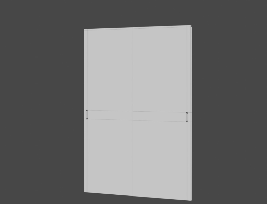 ローポリ_古い日本の室内戸