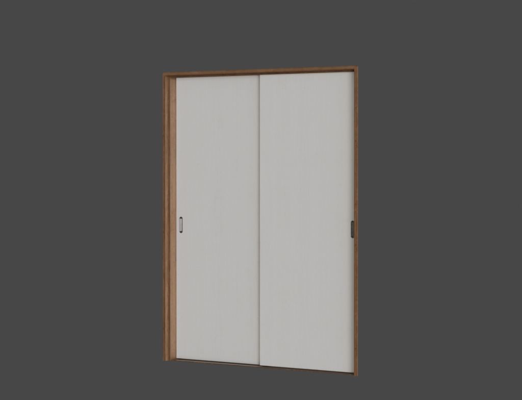 ローポリ_古い日本の室内戸