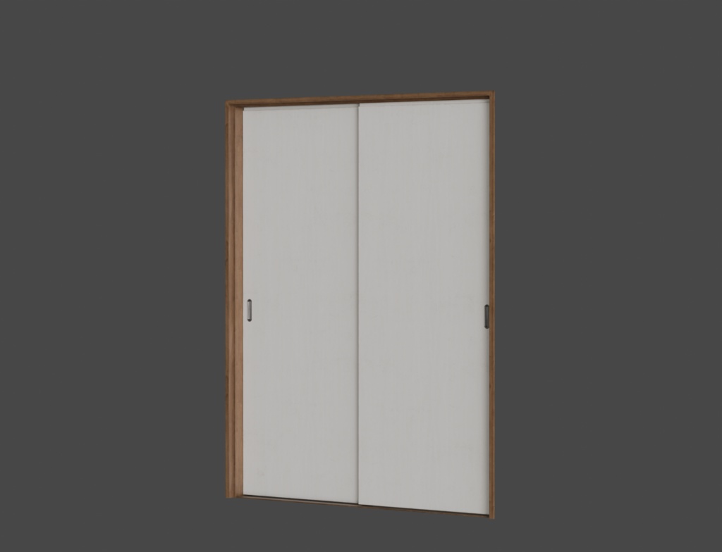 ローポリ_古い日本の室内戸