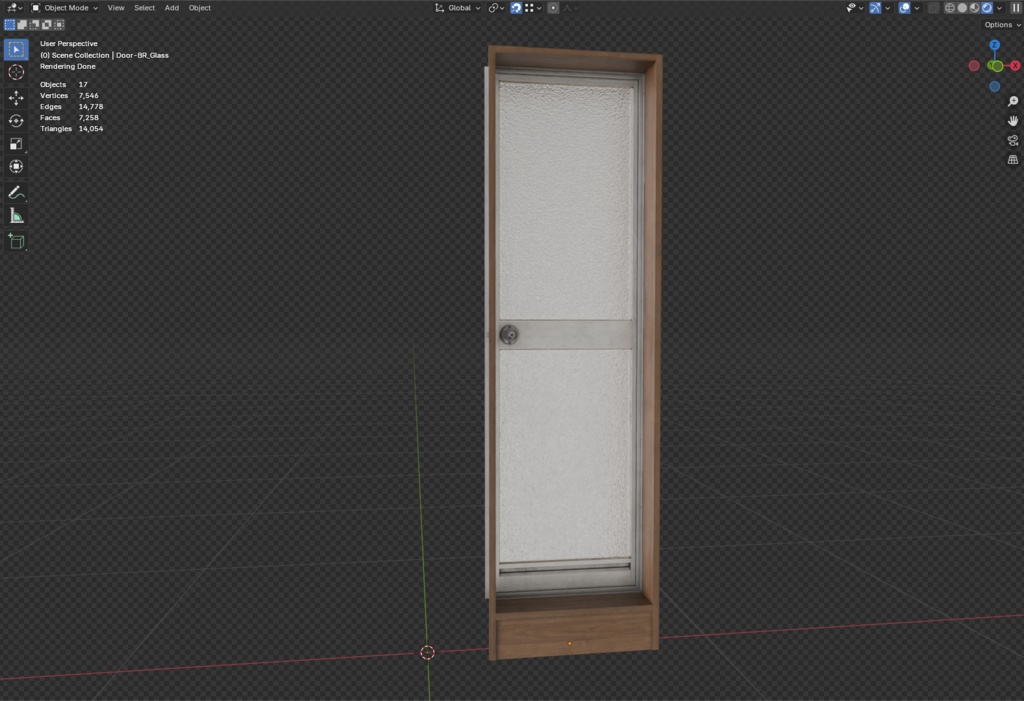ローポリ_古い日本の室内戸