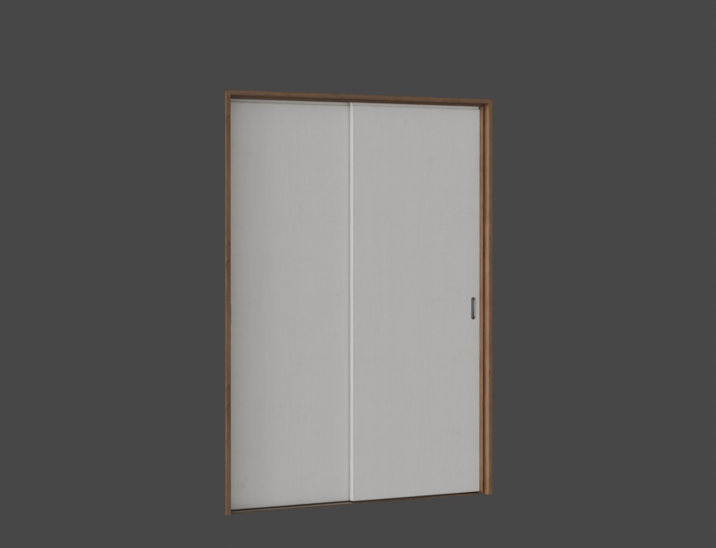 ローポリ_古い日本の室内戸