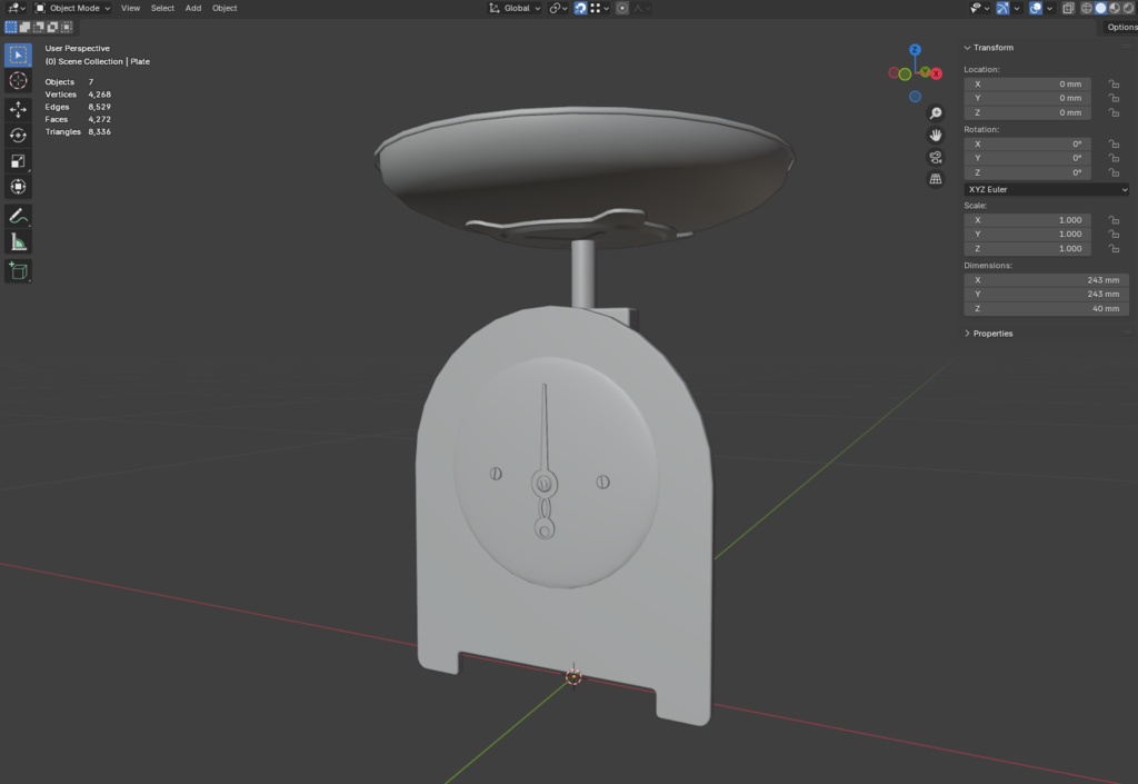 ローポリ_古いキッチンスケール