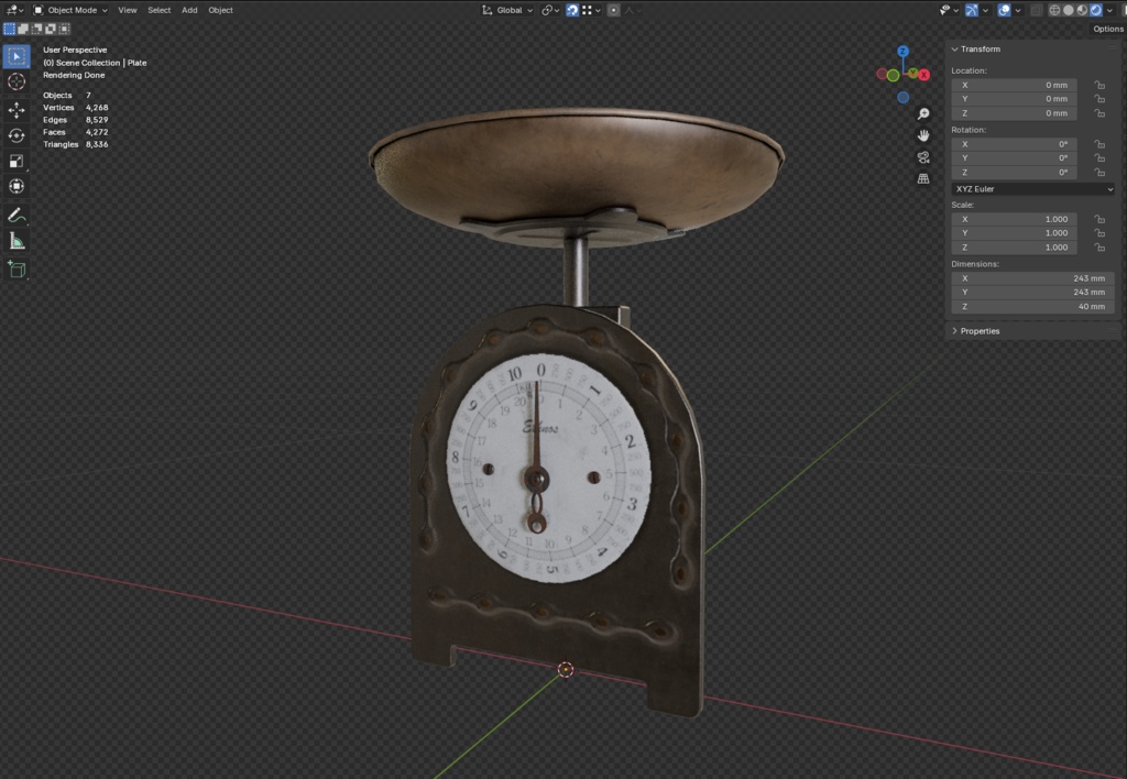 ローポリ_古いキッチンスケール