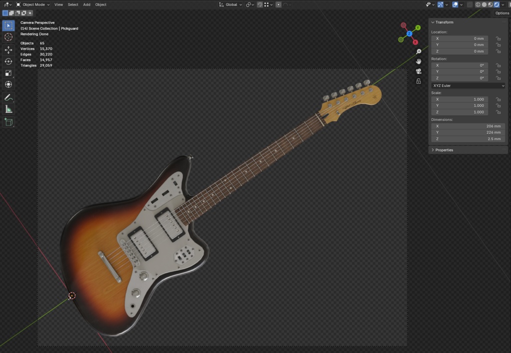 ローポリ_エレキギター JGタイプ