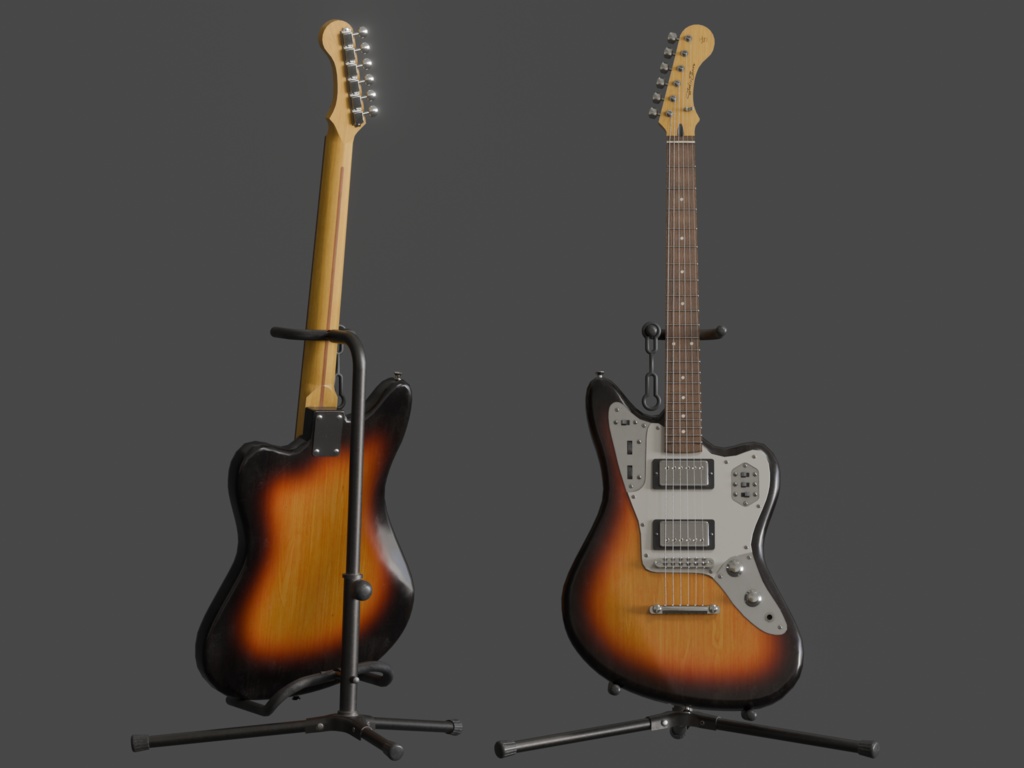 ローポリ_エレキギター JGタイプ