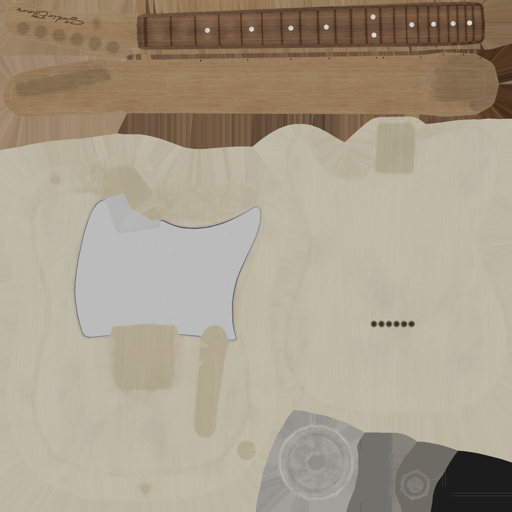 ローポリ_エレキギター TLタイプ