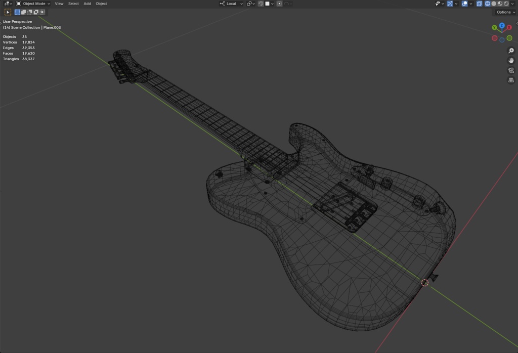 ローポリ_エレキギター TLタイプ