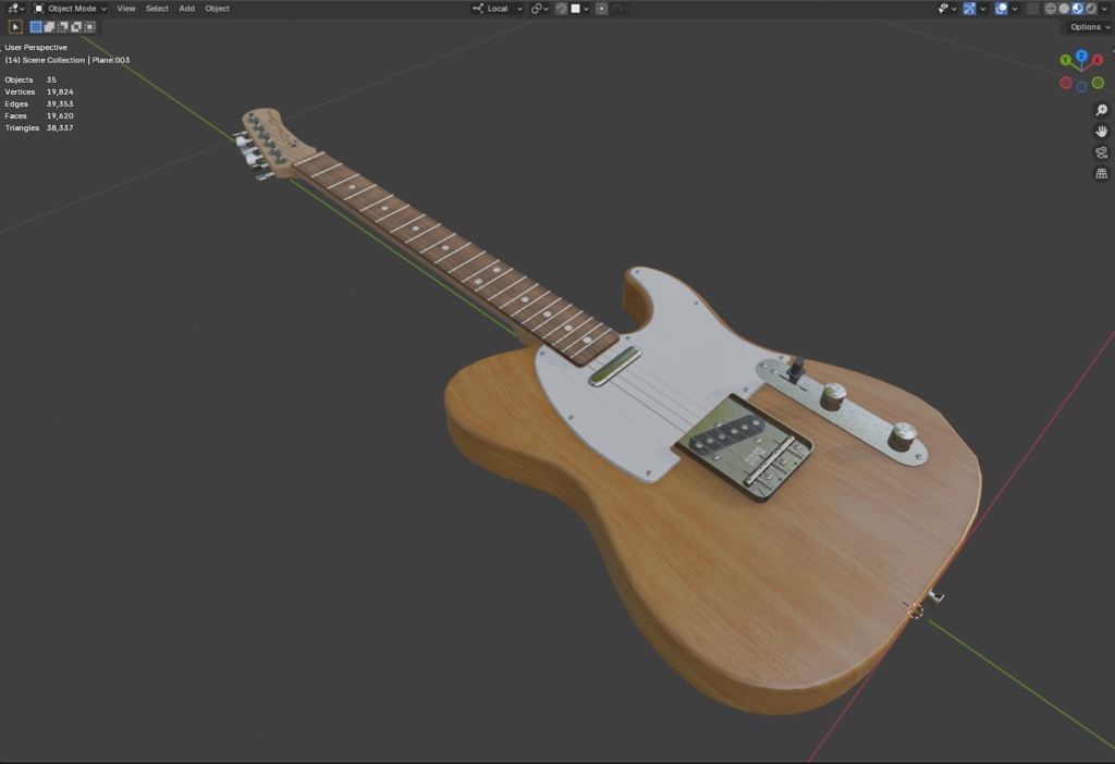 ローポリ_エレキギター TLタイプ