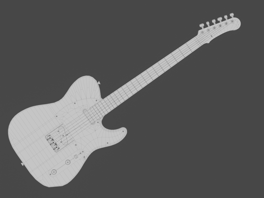 ローポリ_エレキギター TLタイプ