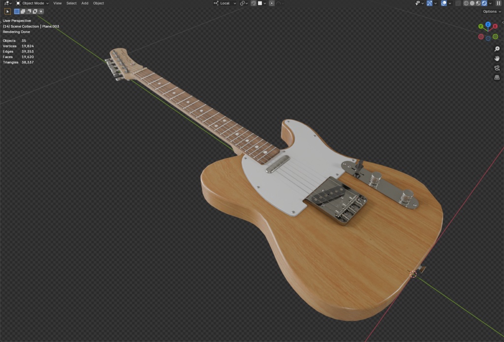 ローポリ_エレキギター TLタイプ