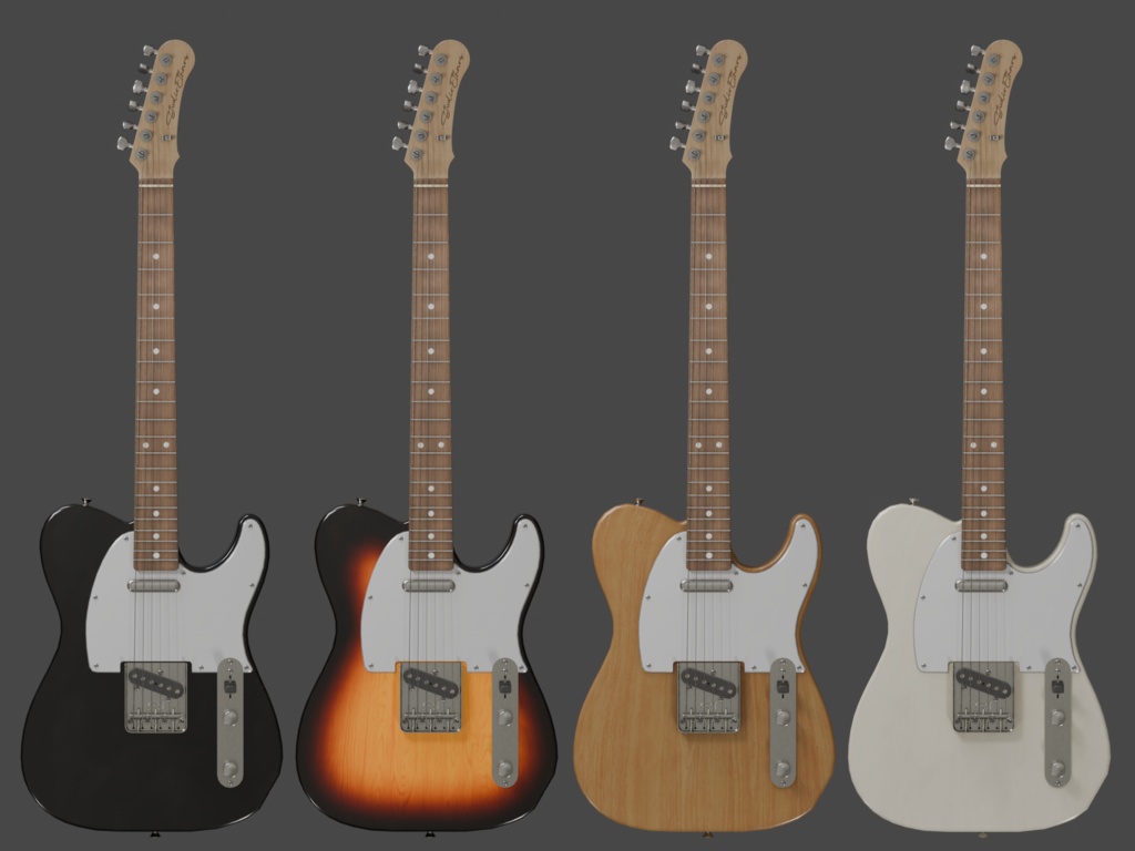 ローポリ_エレキギター TLタイプ