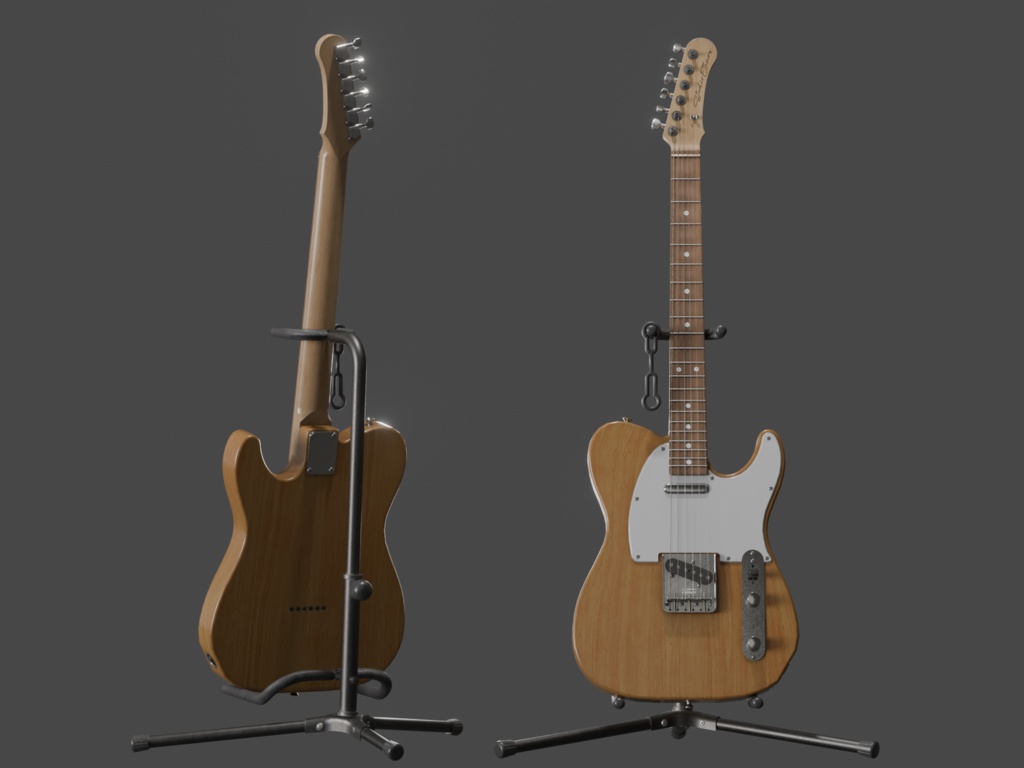 ローポリ_エレキギター TLタイプ