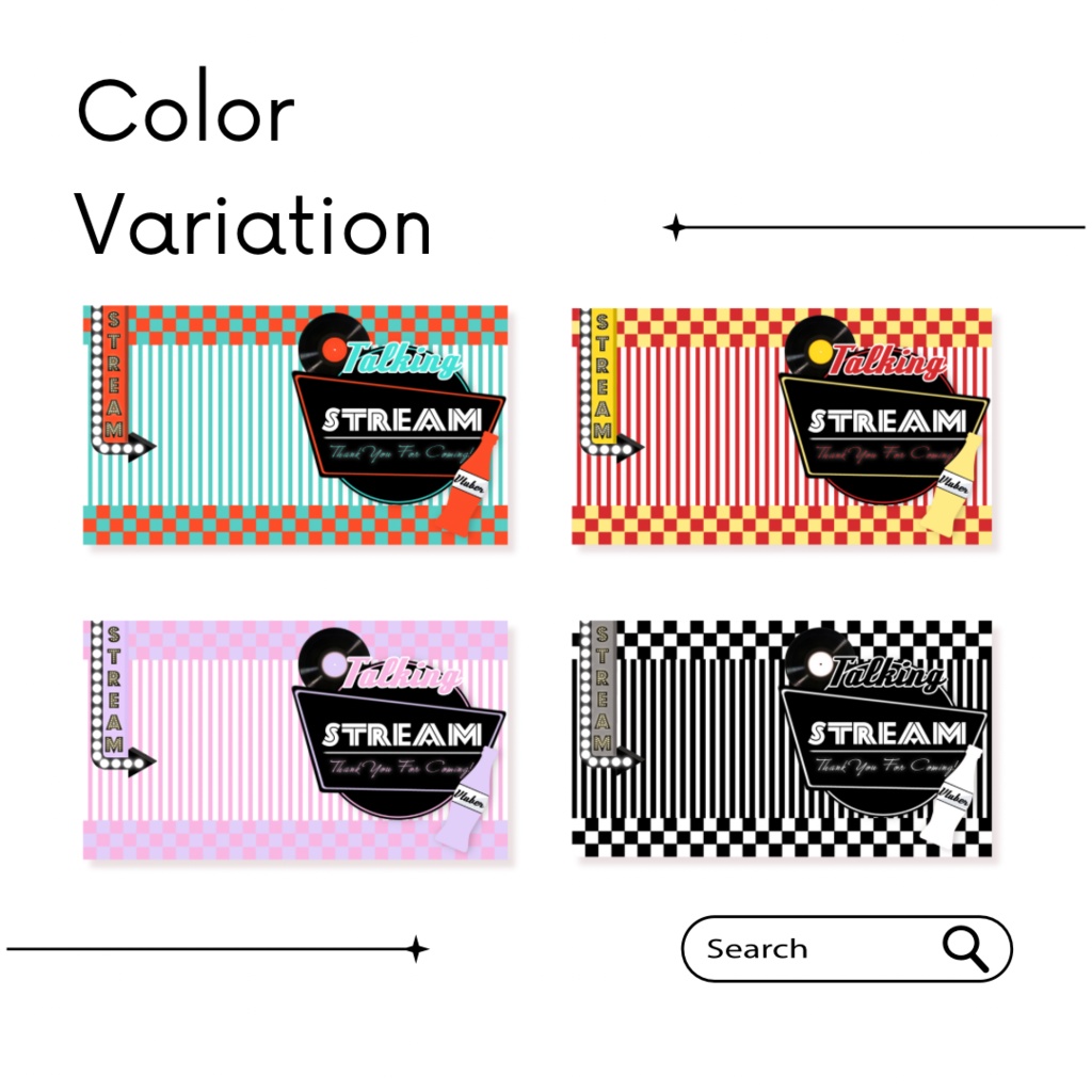 12/15【期間限定FREE】|アメリカンダイナー風サムネイル素材|Vtuber