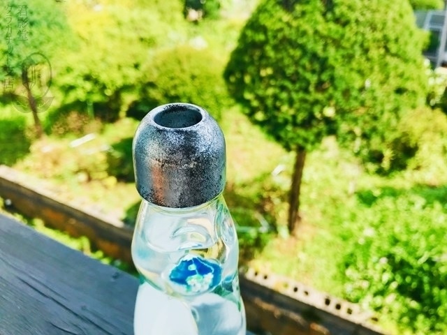 ラムネ天気管(銀蓋・蒼色蜻蛉玉)