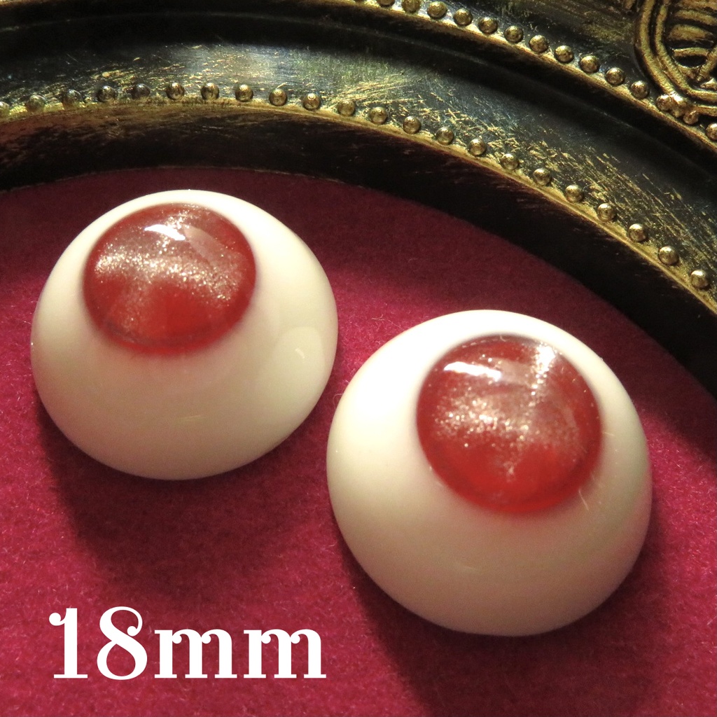 18mmレジンアイ(十字キャッツアイ ルビー)