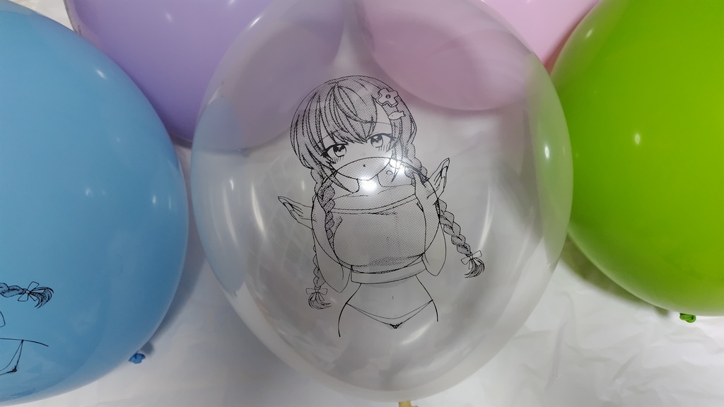 みつあみ女の子のふうせん
