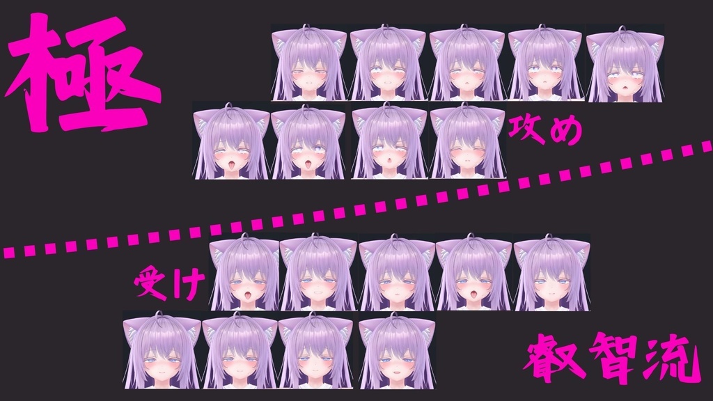 18種類セット!萌ちゃん用 最強表情パック『極 叡智流"萌"』(攻め9種類受け9種類)