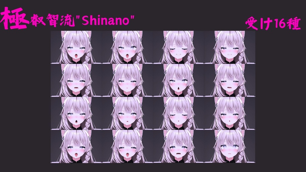 多彩な26種類セット!しなの用最強表情パック/Shinano FaceAnimation『極 叡智流"Shinano"』(攻め10種類+受け16種類)