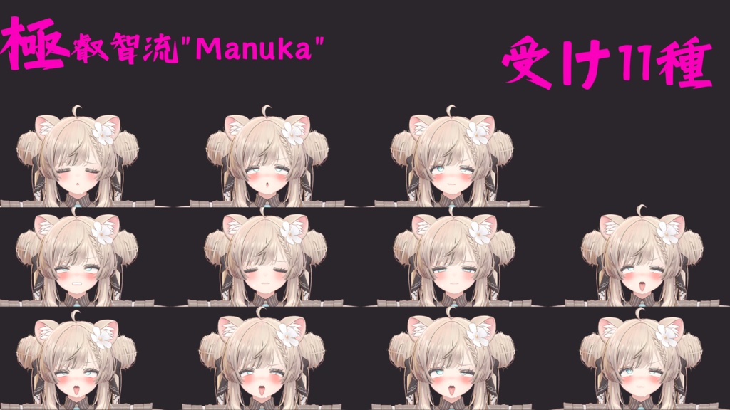 22種類セット!マヌカ用最強表情パック/Manuka FaceAnimation『極 叡智流"Manuka"』(攻め11種類+受け11種類)