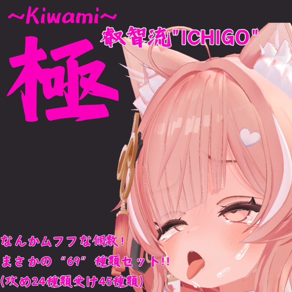 シリーズ最多69種類セット!イチゴちゃん専用最強表情パック/ICHIGO FaceAnimation『極 叡智流“ICHIGO”』(攻め24種類+受け45種類)