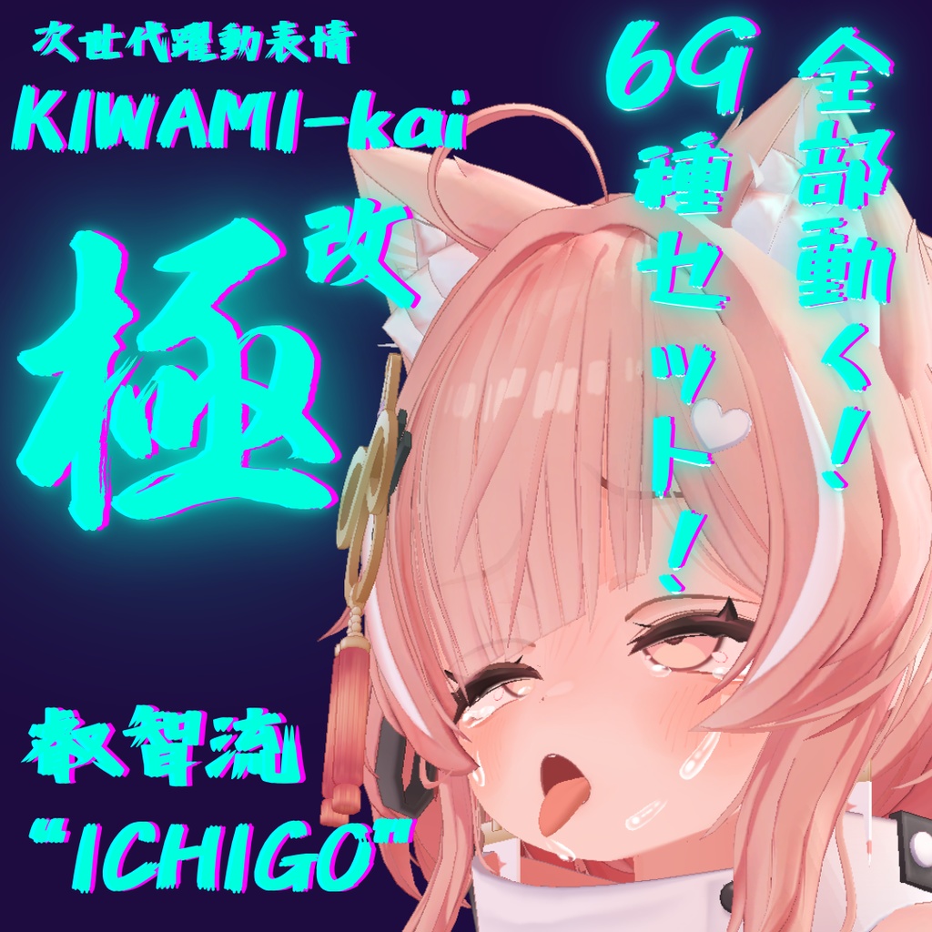 69種全アニメーション可動!イチゴちゃん専用次世代躍動表情パック/ICHIGO FaceAnimation『極 叡智流 "改“ ICHIGO』69種セット!(攻め24種類+受け45種類) +従来版表情69種類セット!