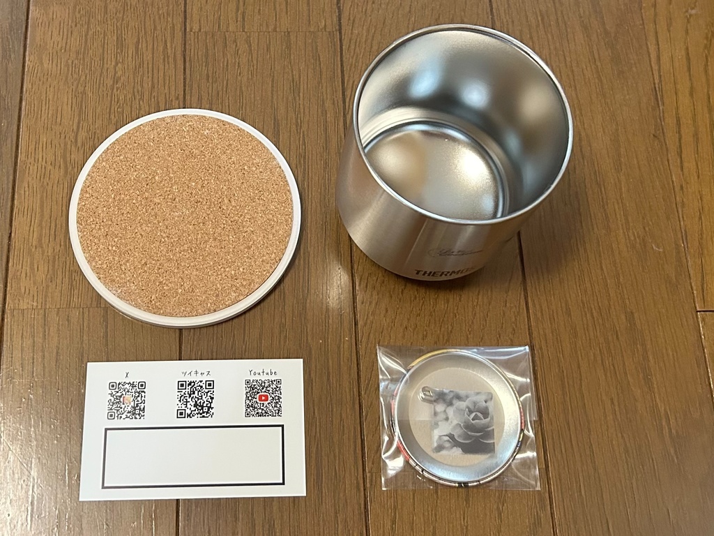 よしのゆうり🚬 耐熱カップ360ml&白雲石吸水コースター&缶バッチSPセット