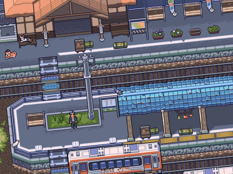 ザ・日本コレクション: 電車の駅(ゲーム素材)