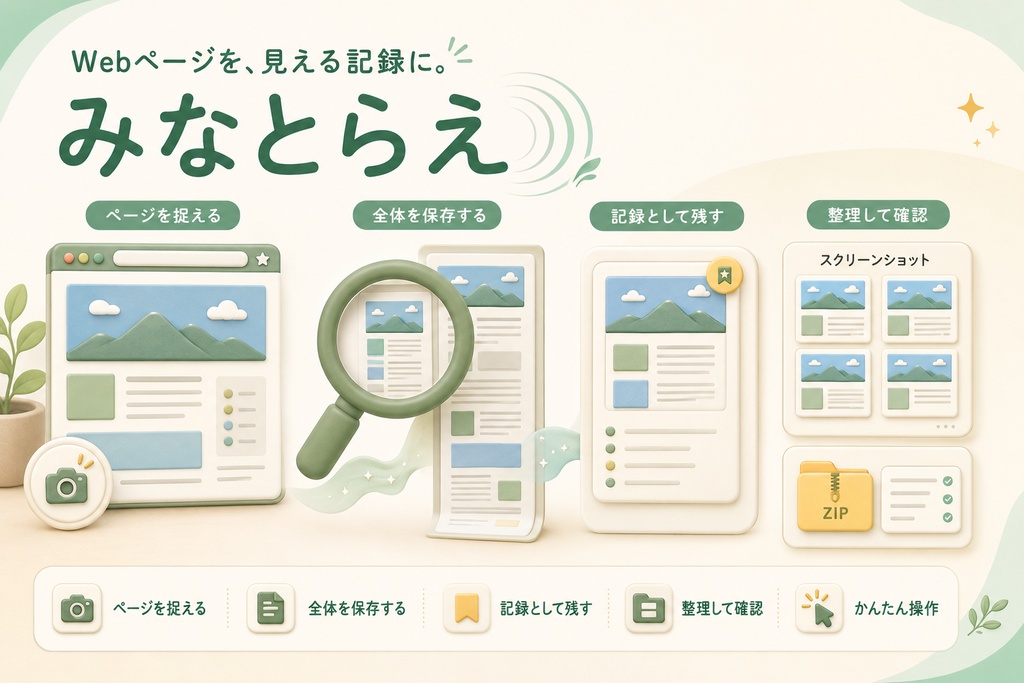 みなとらえ｜Webページを保存・記録するChrome拡張機能