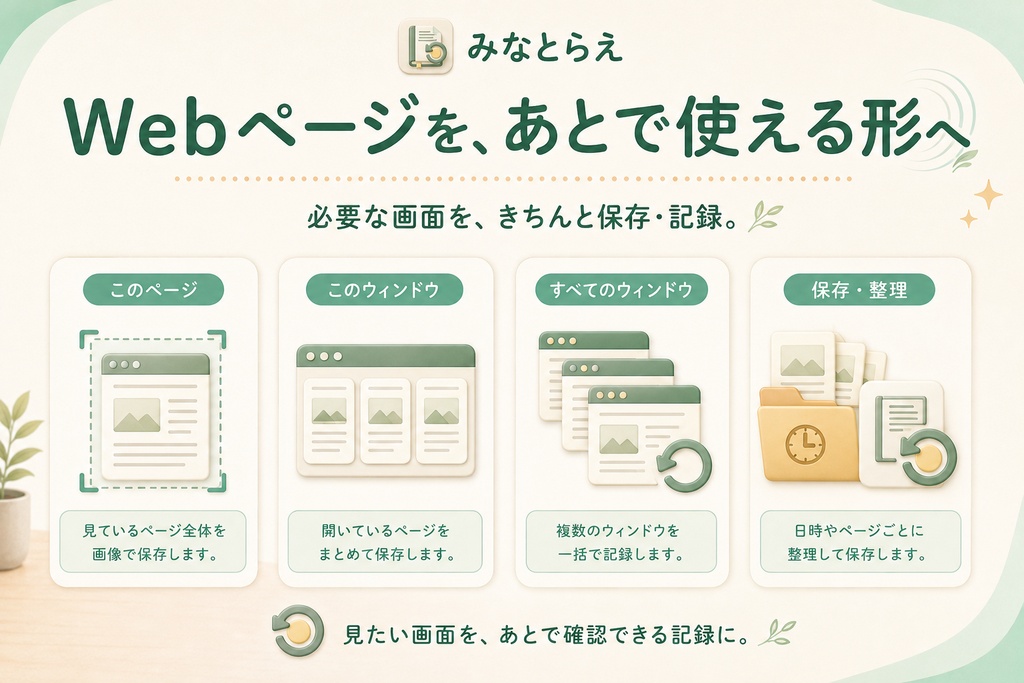 みなとらえ|Webページを保存・記録するChrome拡張機能