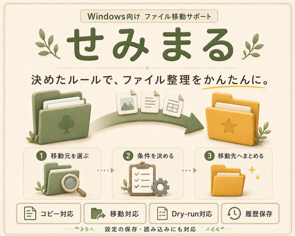 せみまる｜ファイル整理・移動アプリ for Windows