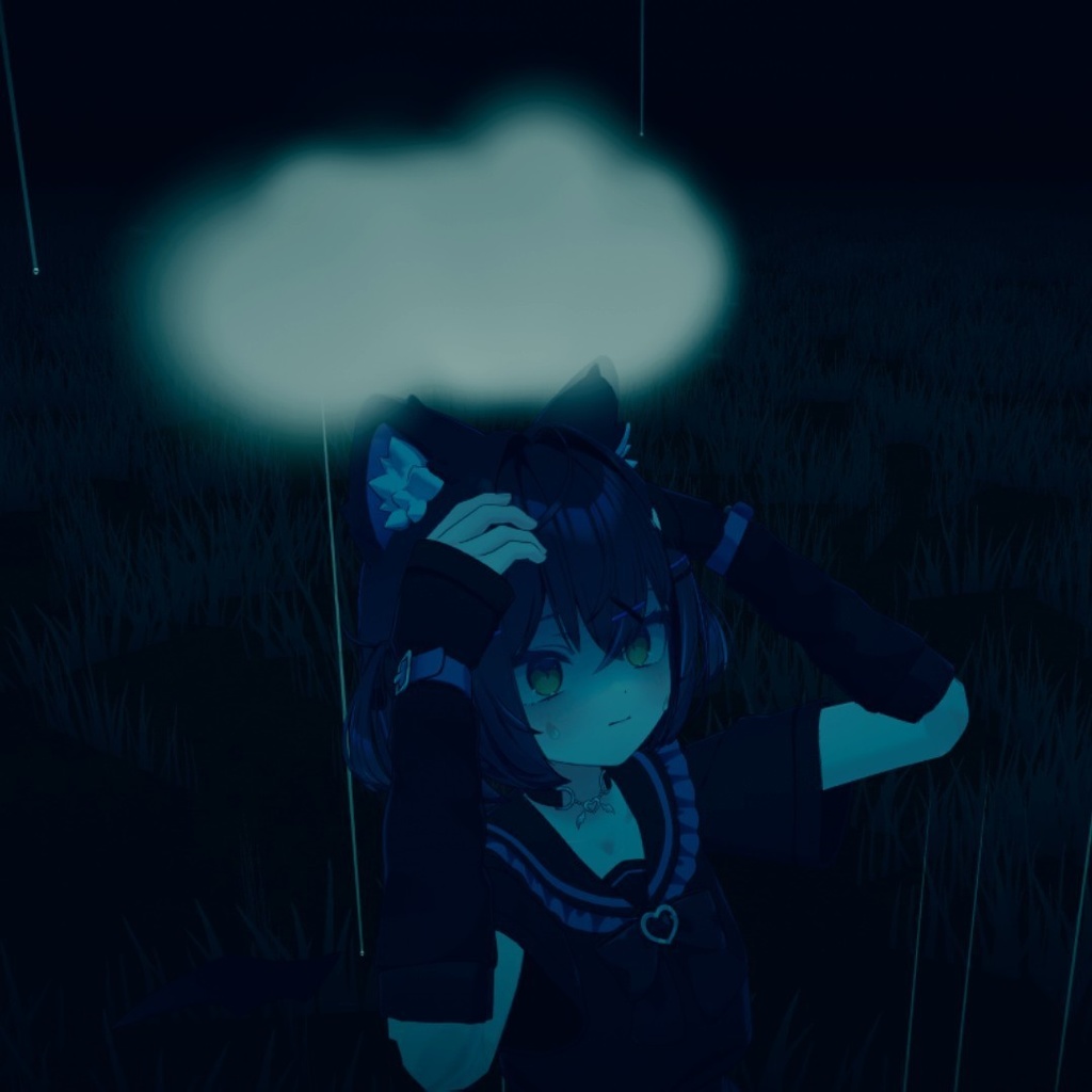 【期間限定無料】撫でられると雨が止むギミック なでなでエフェクト搭載 ほぼ全アバター対応【MA対応】【発売記念セール中】