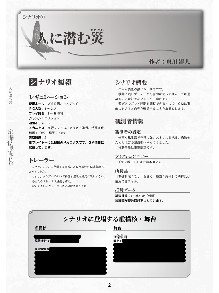 卓ゲらぼシナリオ集1『人に潜む災』