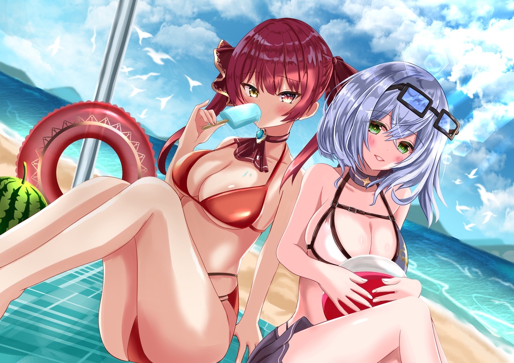 B2タペストリー:宝鐘マリン&白銀ノエル