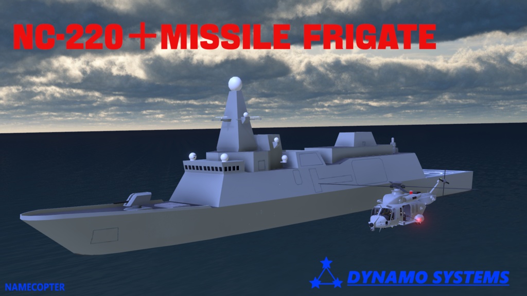 NC-220Transport Helicopter+ missile frigate 輸送ヘリと軍艦セット