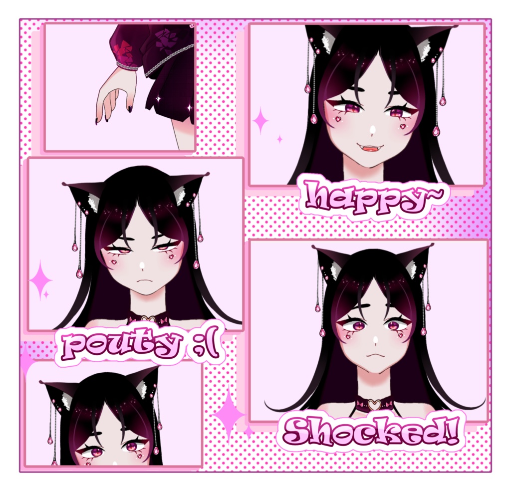 Vtuber model - purple cat!