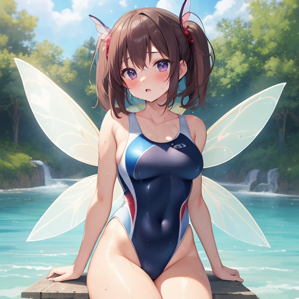 [CG集] 競泳水着風妖精さん