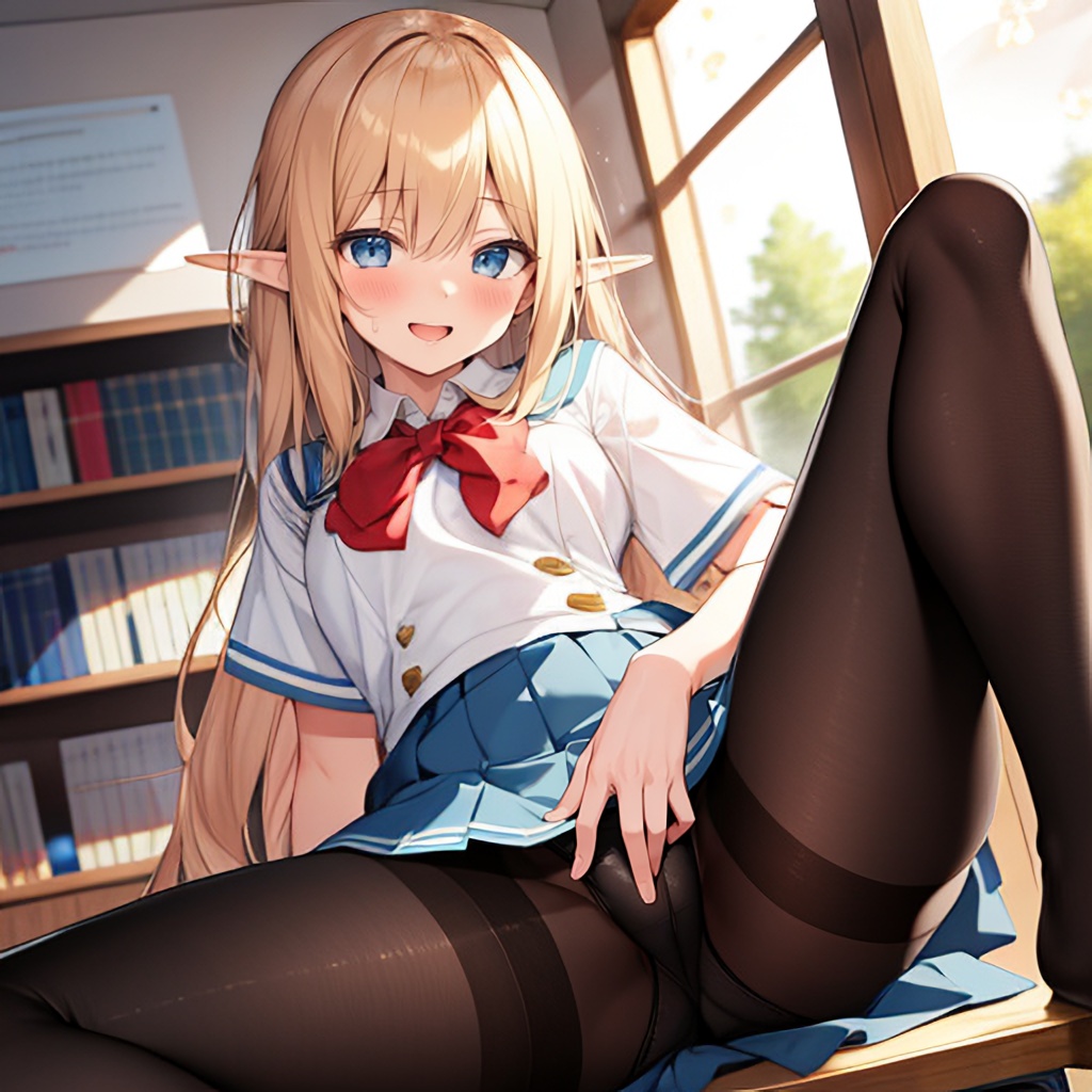 [CG集] タイツ越しパンツな制服エルフさん