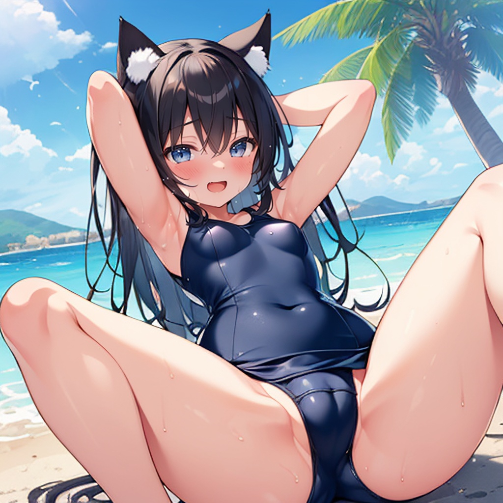 [CG集] スク水風ねこみみさん